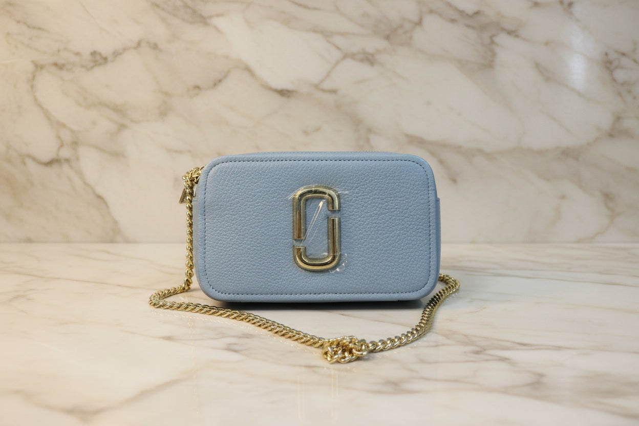 MARC JACOBS GLAM SHOT 21 PEBBLE CALF LEATHER - BLUE