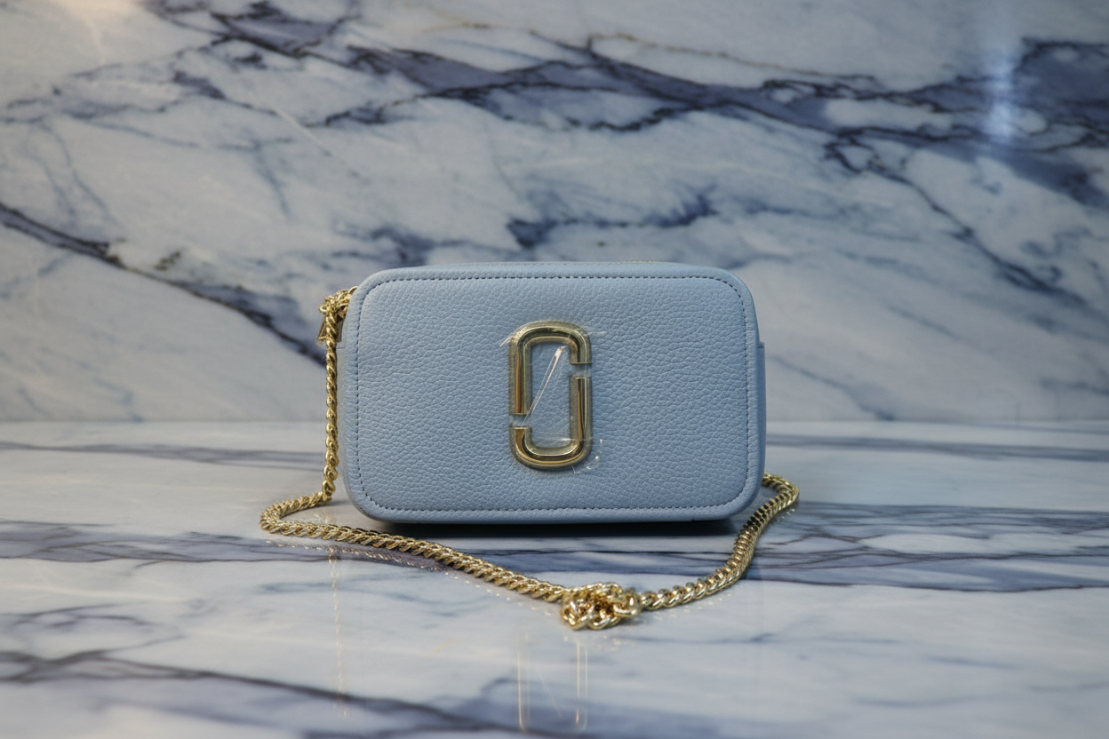 MARC JACOBS GLAM SHOT 21 PEBBLE CALF LEATHER - BLUE