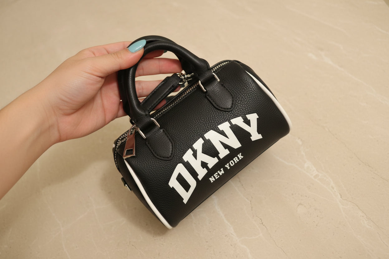 DKNY NELL SATCHEL - MINI - BLACK/MARSMALLOW