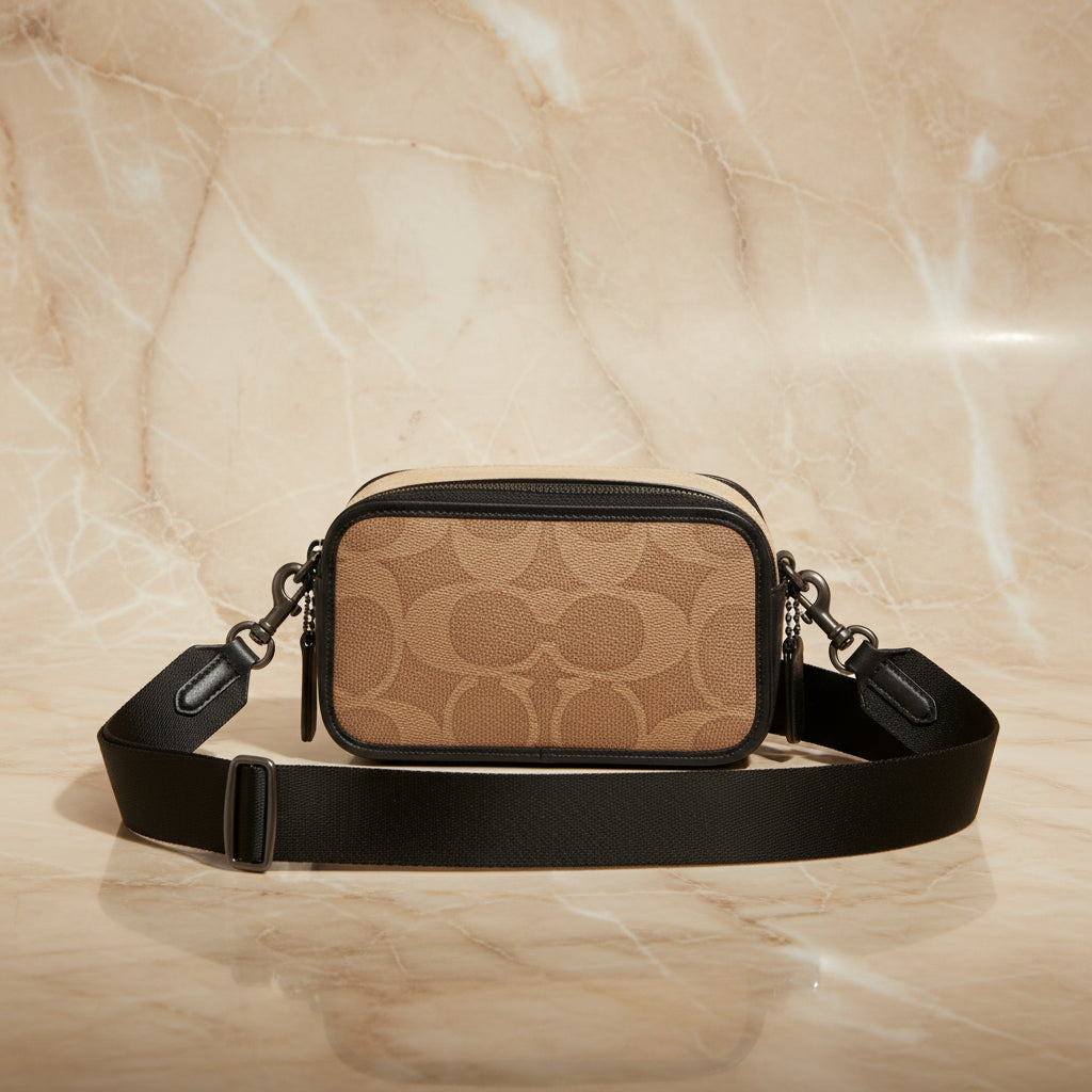 COACH WYATT CAMERA BAG - MULTI COLOR BLOCKED SAND/TAN