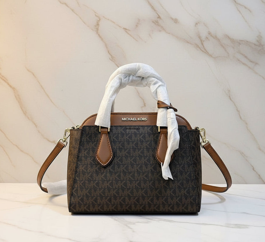 MICHAEL KORS SMALL DARIA 3 in 1 SATCHEL -  BROWN ACORN