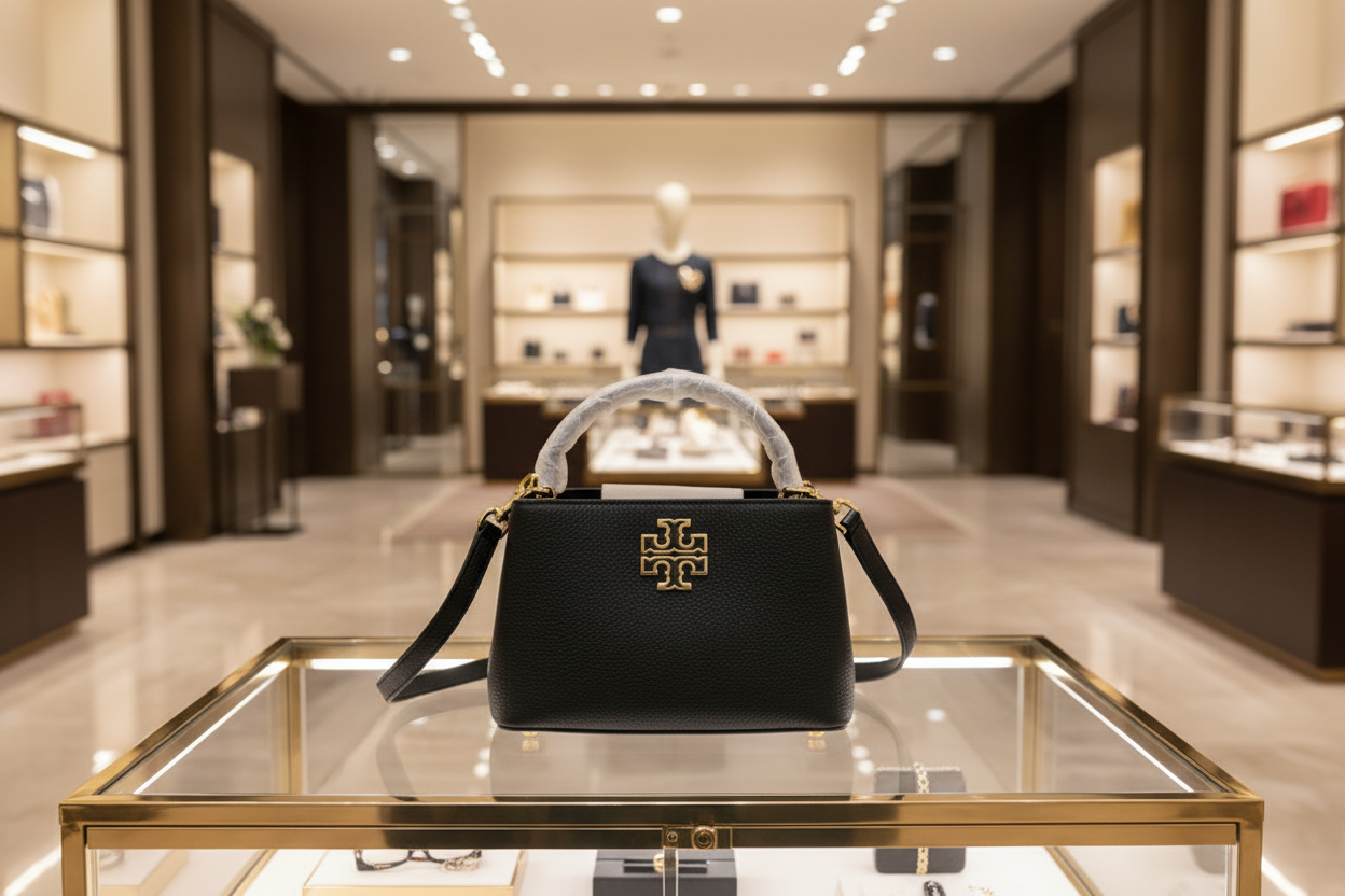 TORY BURCH MICRO BRITTEN SATCHEL - BLACK