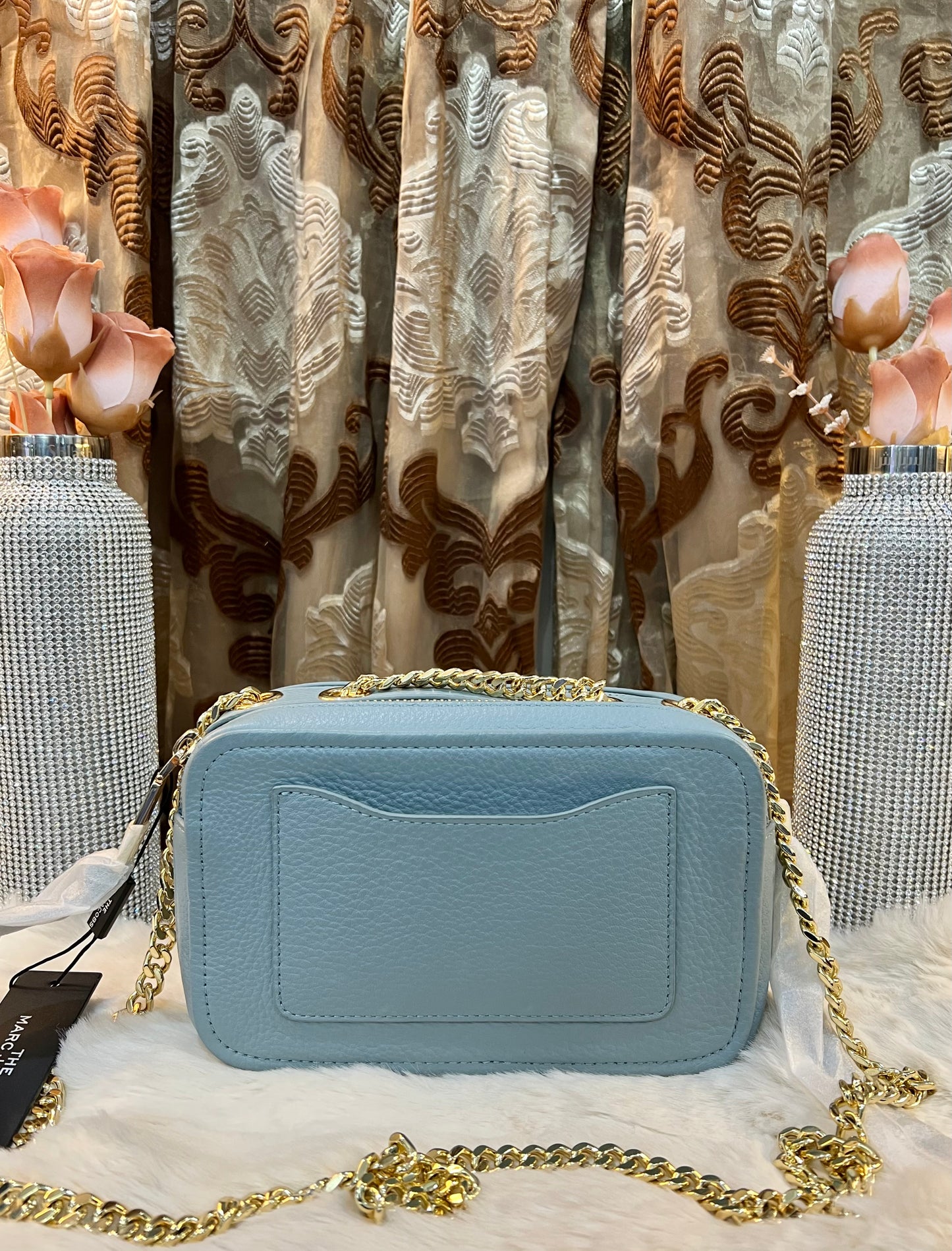 MARC JACOBS GLAM SHOT 21 PEBBLE CALF LEATHER - BLUE