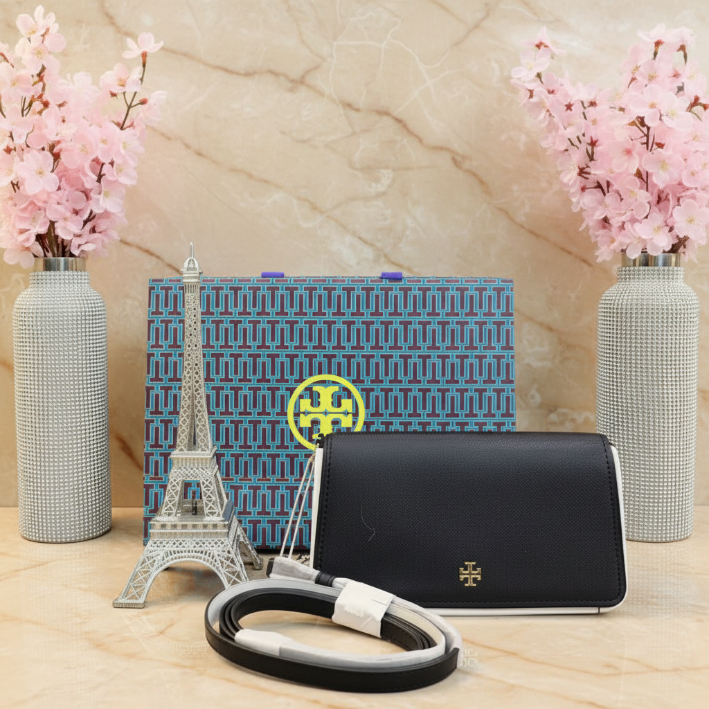 TORY BURCH EMERSON CROSSBODY -  BLACK