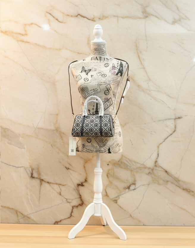 حقيبة توري بورش الصغيرة ذات الأسطوانة/إكس بودي - تي مونوجرام باللون الأزرق الداكن