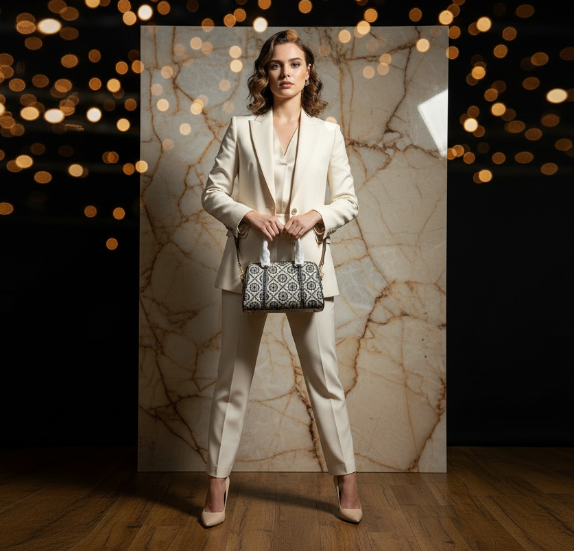 حقيبة توري بورش الصغيرة ذات الأسطوانة/إكس بودي - تي مونوجرام باللون الأزرق الداكن