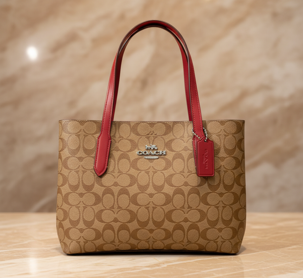 COACH AVENUE CARRYALL IN SIGNATURE BROWN/PINK