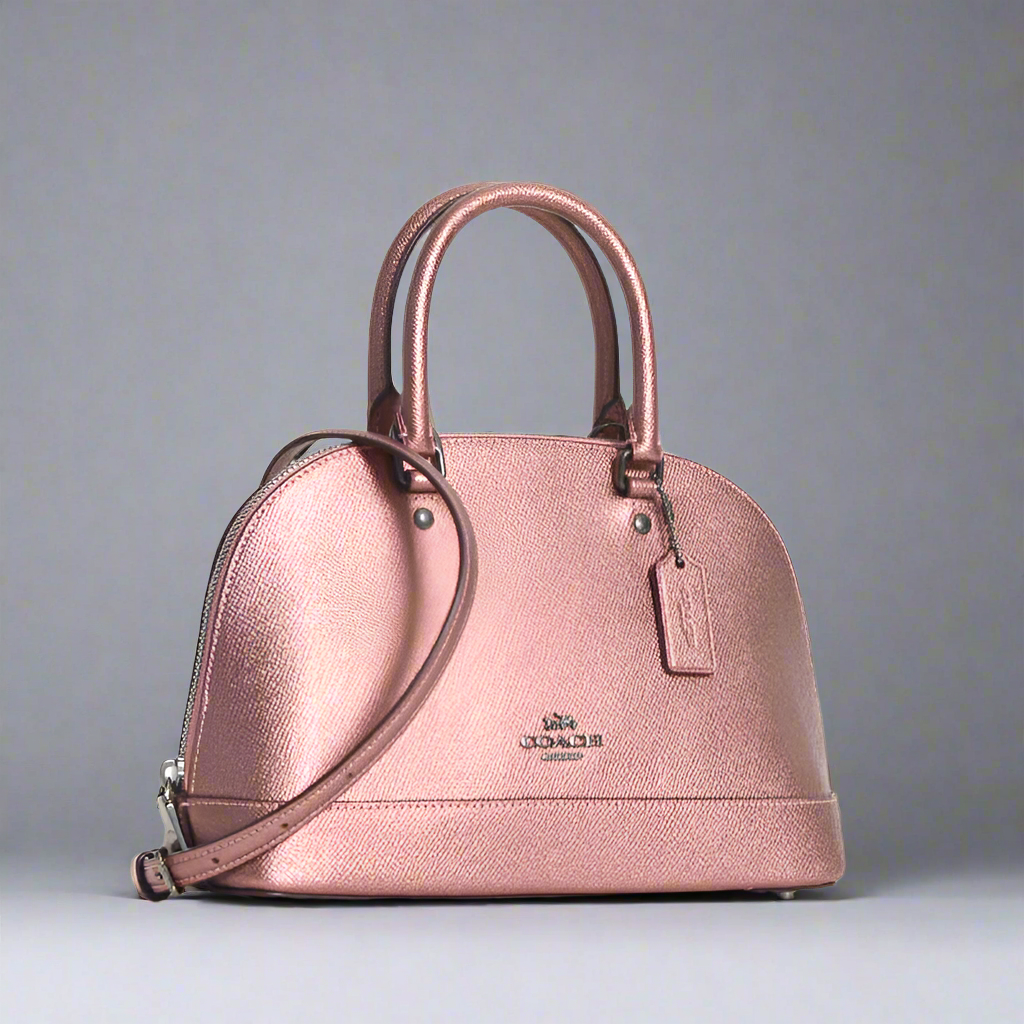 COACH MINI SIERRA SATCHEL - METALLIC DARK BLUSH