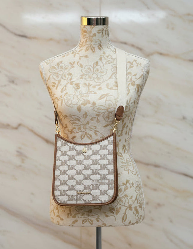 MICHAEL KORS BRYLE SMALL LOGO CANVAS MESSENGER CROSSBODY BAGS