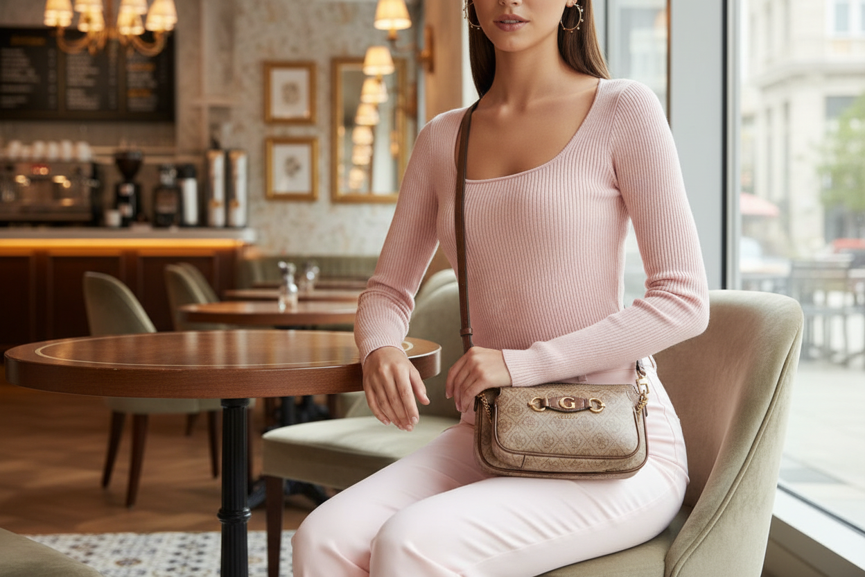 GUESS IZZY DOUBLE POUCH CROSSBODY