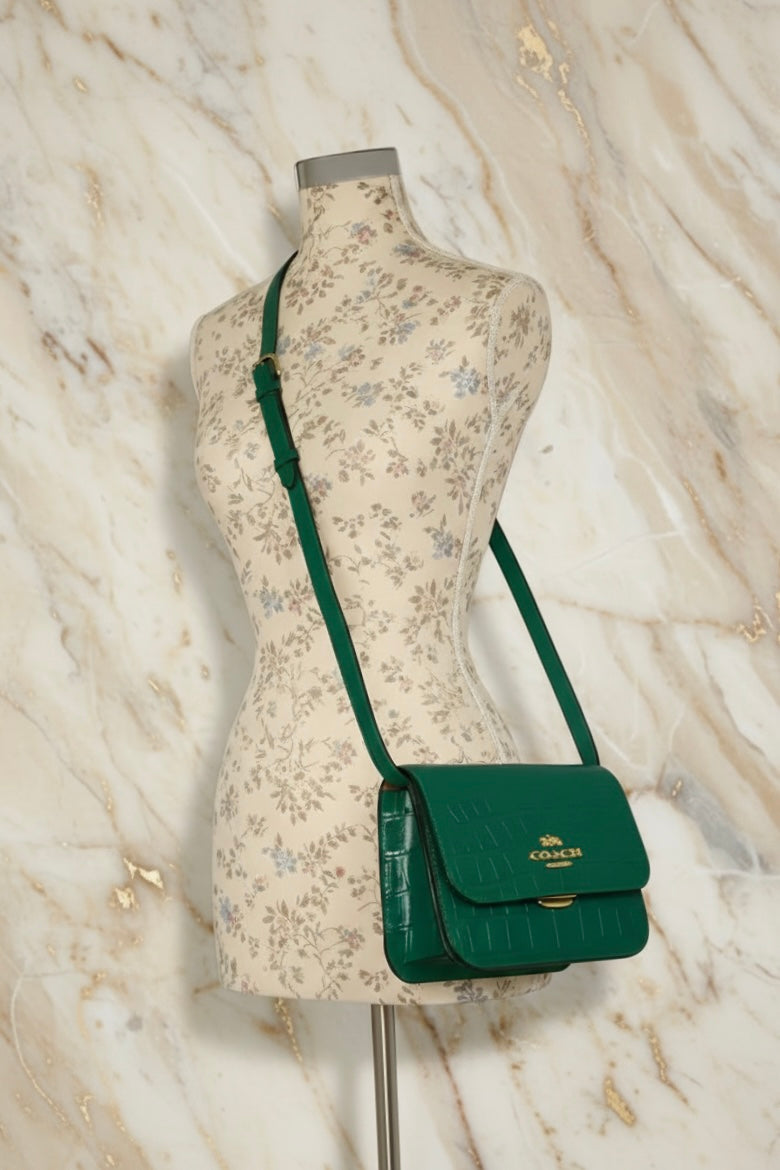 COACH BRYNN FLAP CROSSBODY BAG - JADE