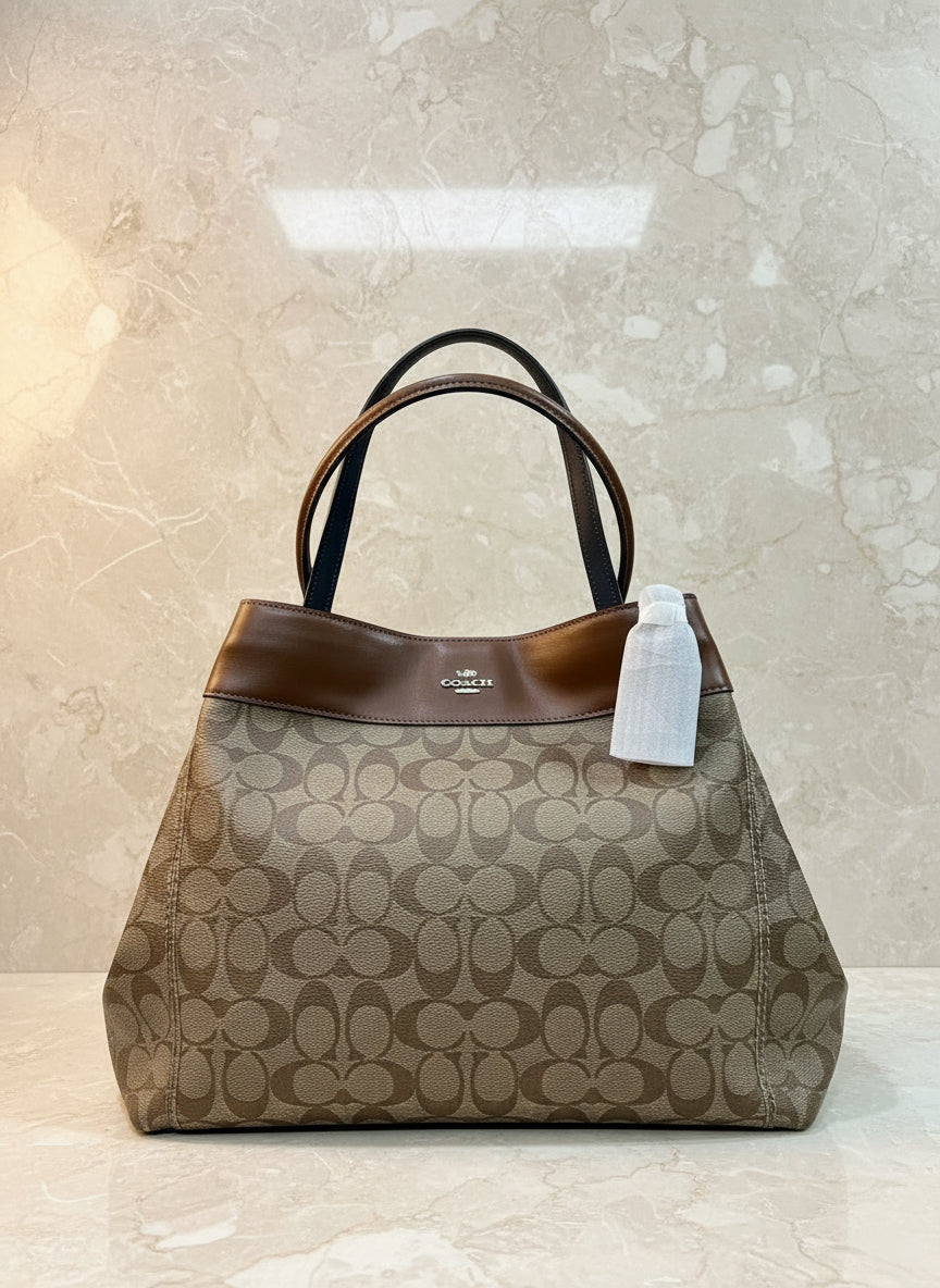 SALE‼️‼️‼️COACH LEXY SHOULDER BAG IN SIGNATURE KHAKI/SADDLE