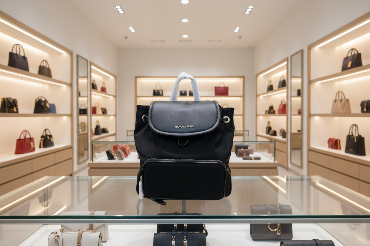 حقيبة ظهر صغيرة من مايكل كورس، مصنوعة من النايلون - أسود