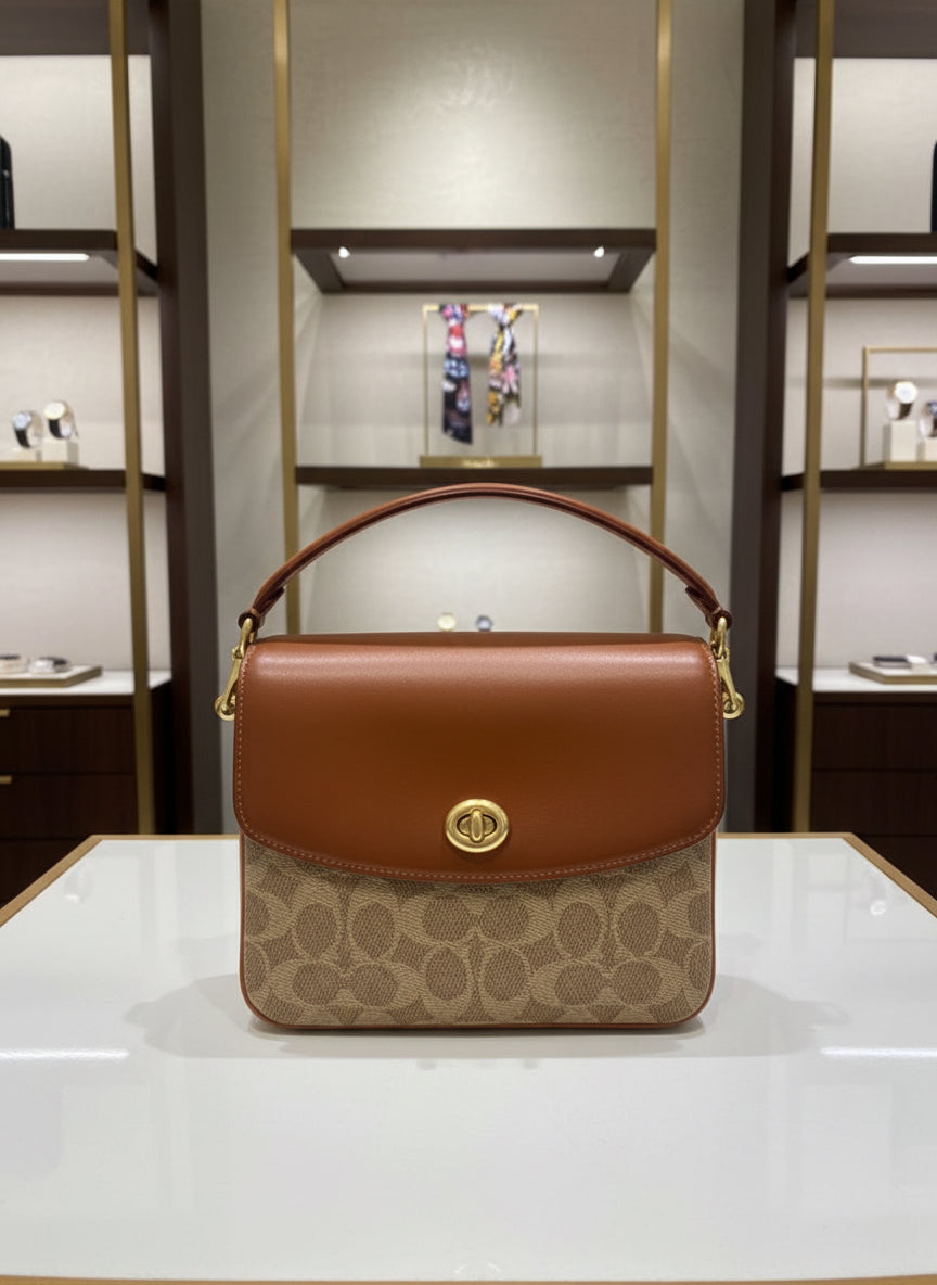 COACH CASSIE 19 3 in 1/ 3 STRAP IN SIGNATURE CANVAS - TAN RUST - MISSING PRICE TAG