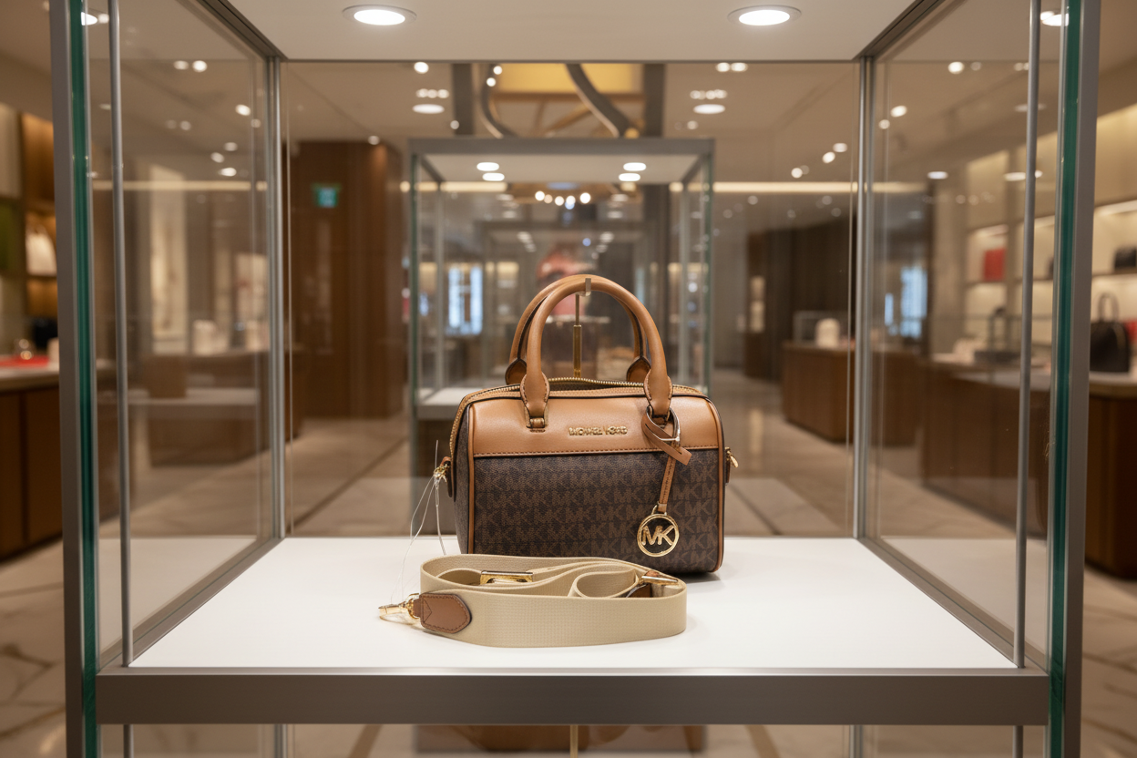 MICHAEL KORS XS TRAVEL DUFFLE CROSSBODY IN SIGNATURE BROWN