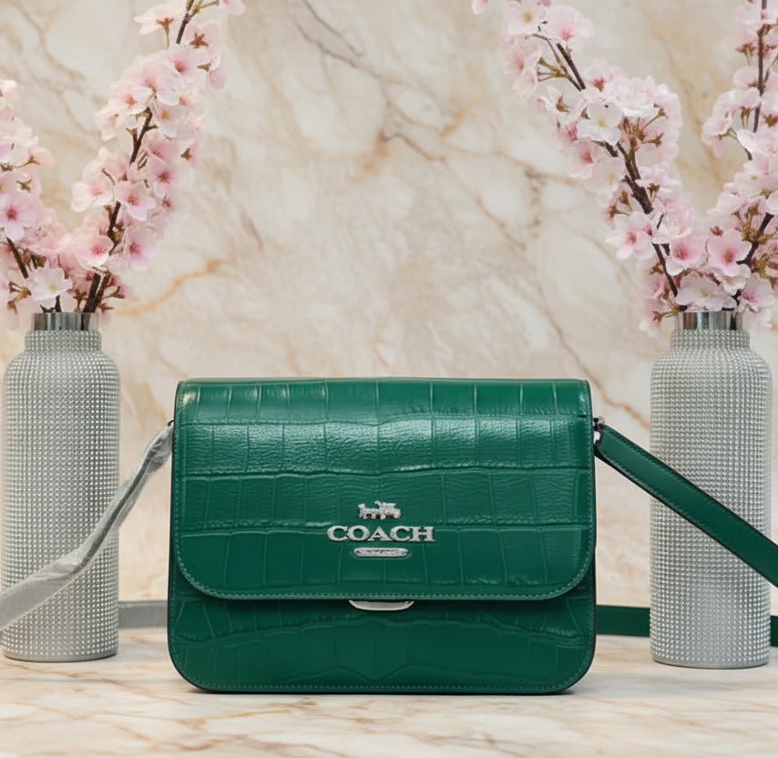 COACH BRYNN FLAP CROSSBODY BAG - JADE