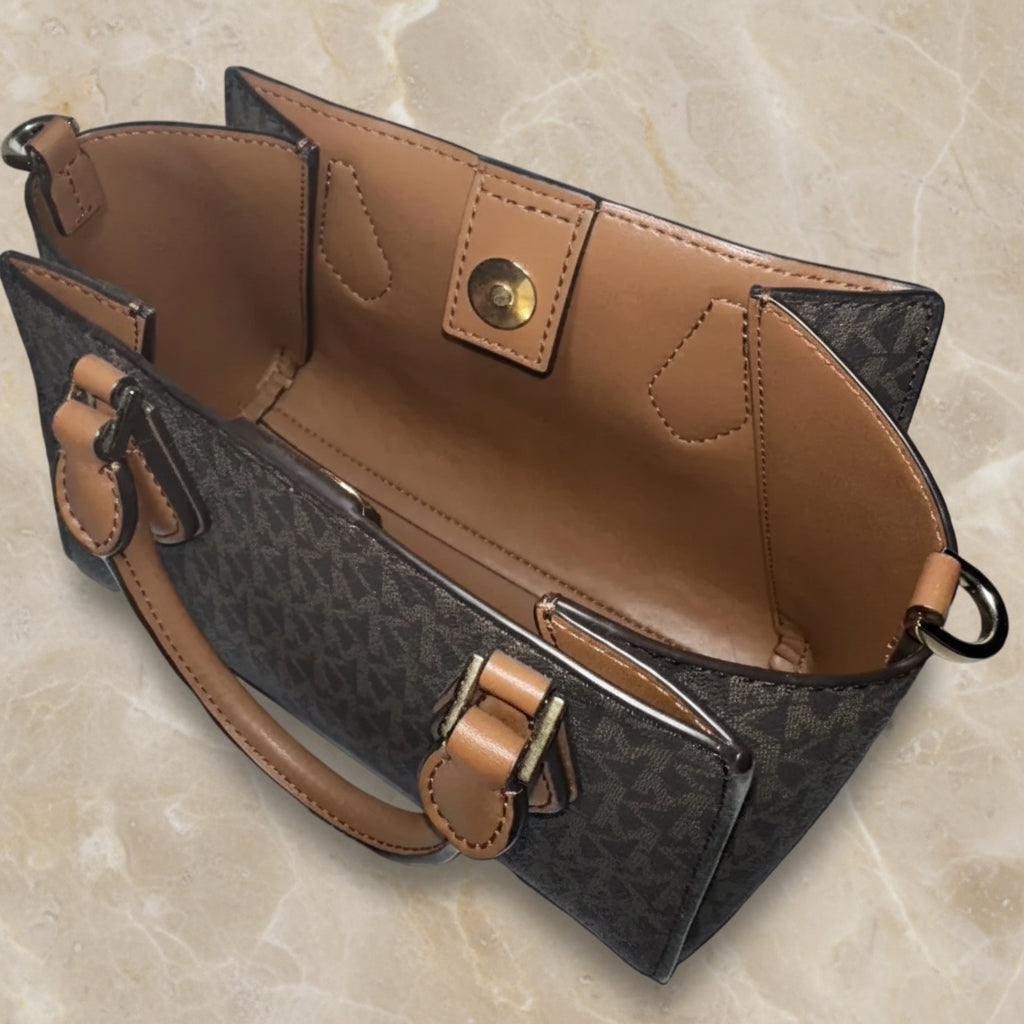 MICHAEL KORS SMALL DARIA 3 in 1 SATCHEL -  BROWN ACORN
