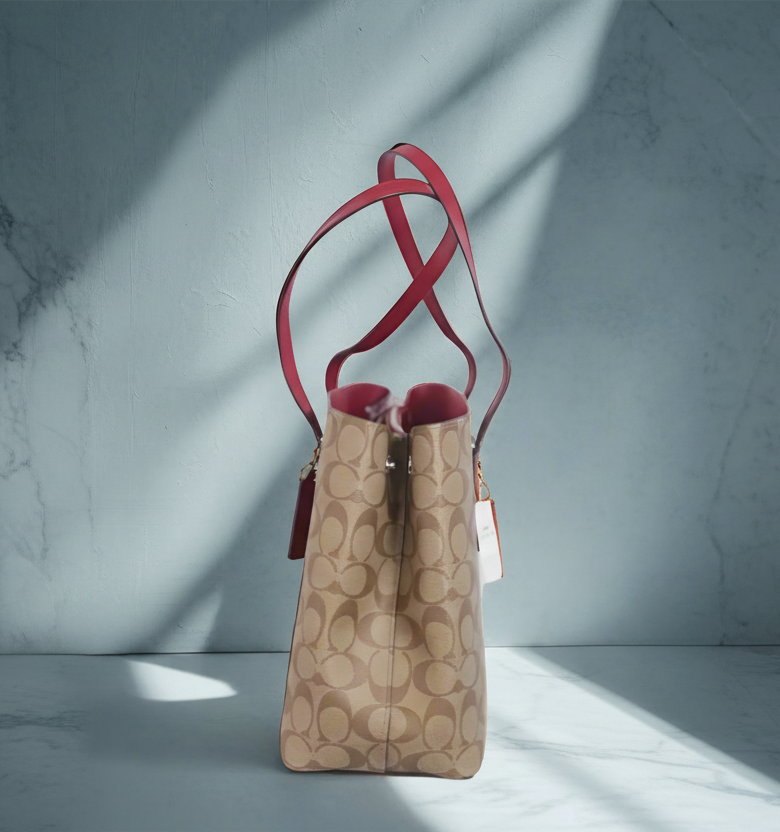 COACH AVENUE CARRYALL IN SIGNATURE BROWN/PINK