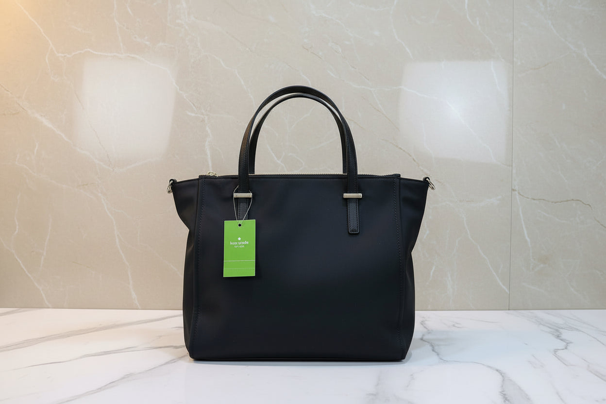 حقيبة يد كيت سبيد نيويورك أليس ويلسون رود مزينة بسحاب وأزرار كبس - نايلون - أسود