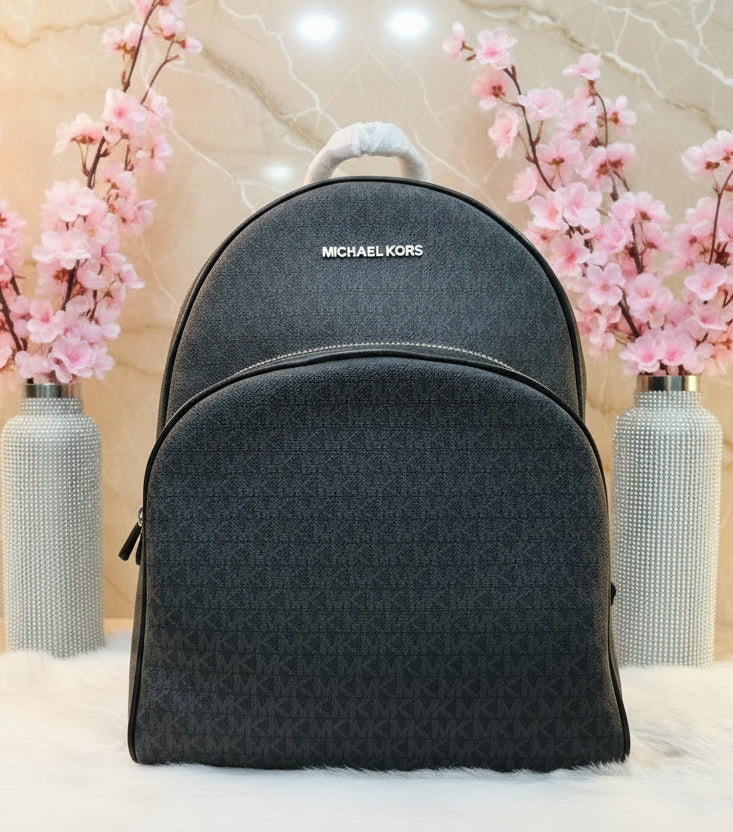 MICHAEL KORS ABBEY BACKPACK LARGE - SIGNATURE BLACK