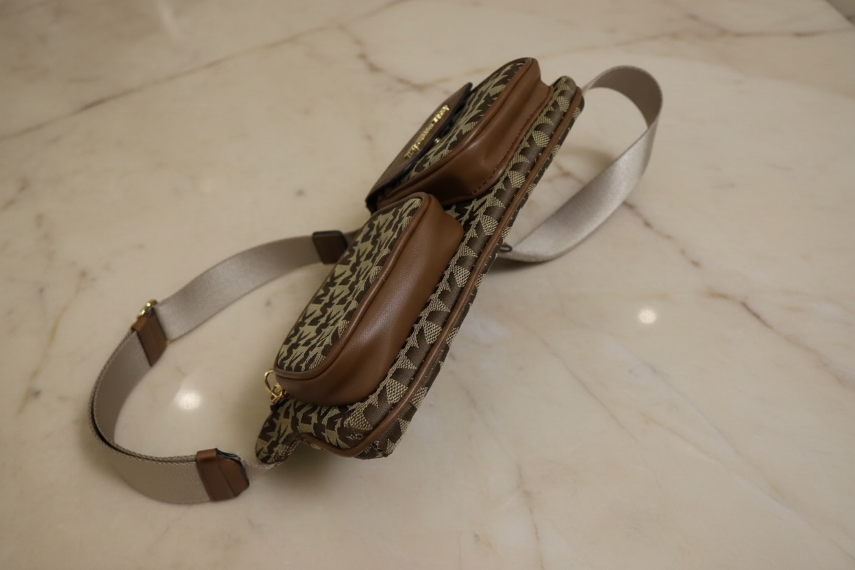 MICHAEL KORS HANOVER MEDIUM JACQUARD BELTBAG/BODY BAG