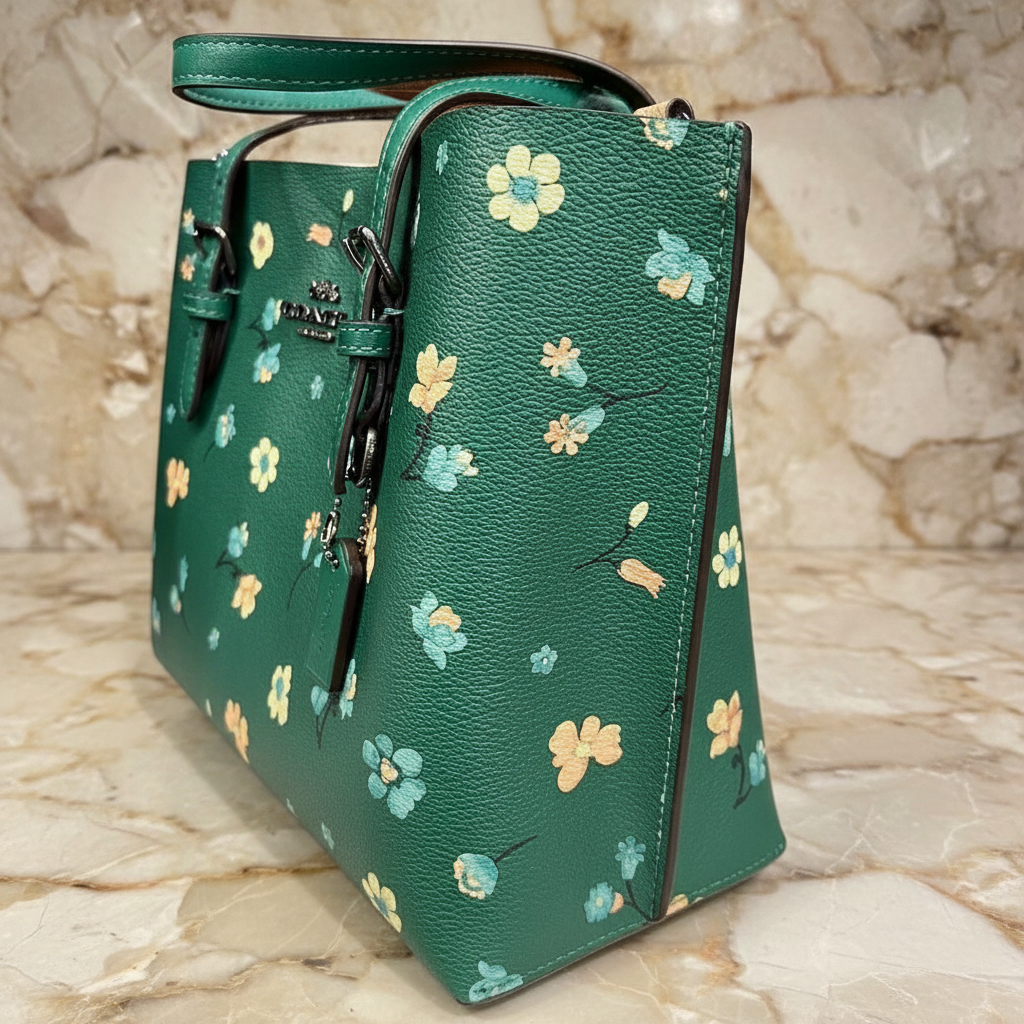 ‼️ SALE ‼️ COACH MOLLIE TOTE 25 WITH MYSTICAL FLORAL PRINT IN GREEN MULTI