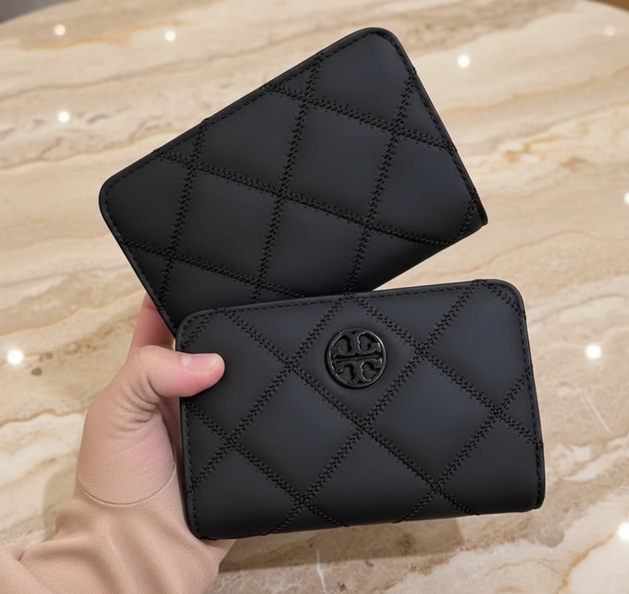 TORY BURCH QUILTED WILLA MATTE MEDIUM FLAP WALLET