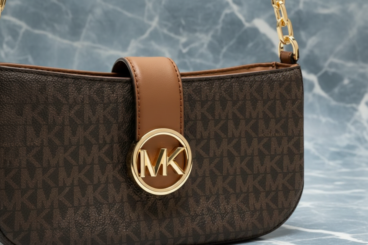 MICHAEL KORS CARMEN LEATHER POUCHETTE SHOULDER BAG ONLY