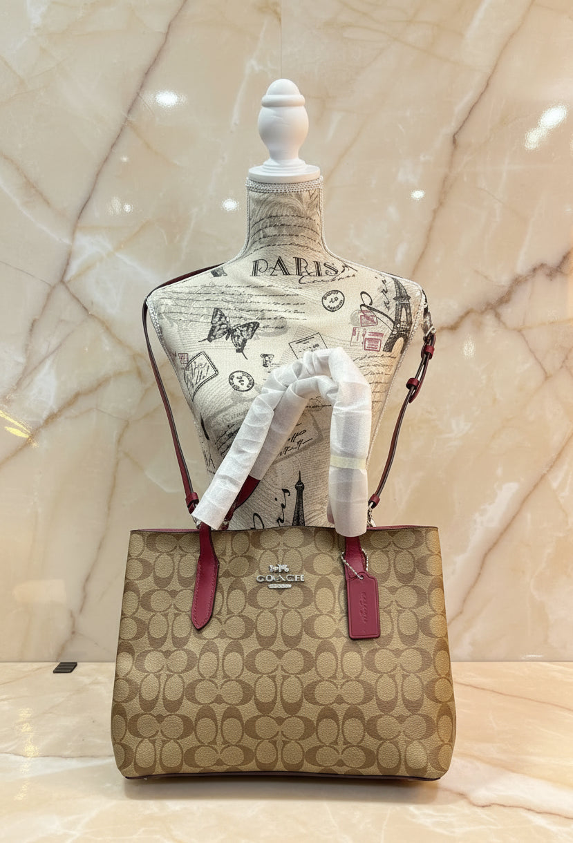 COACH AVENUE CARRYALL IN SIGNATURE BROWN/PINK