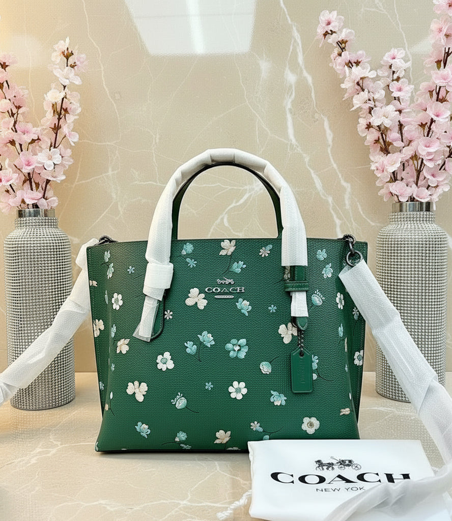 ‼️ SALE ‼️ COACH MOLLIE TOTE 25 WITH MYSTICAL FLORAL PRINT IN GREEN MULTI