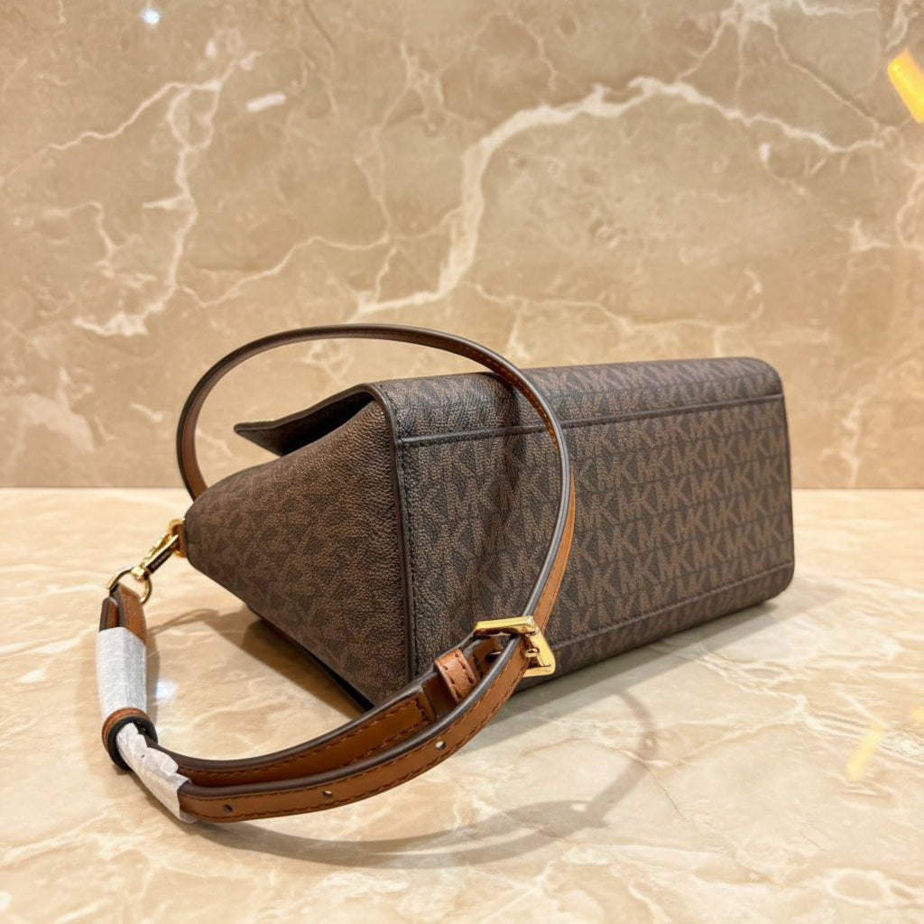 MICHAEL KORS SMALL DARIA 3 in 1 SATCHEL -  BROWN ACORN