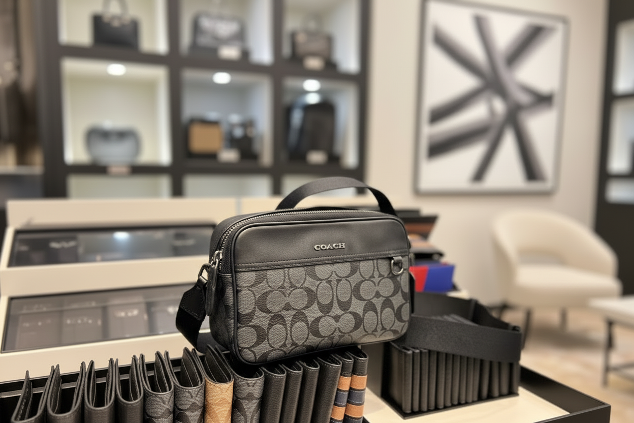 COACH GRAHAM CROSSBODY - SIGNATURE COATED CANVAS/CHARCOAL BLACK