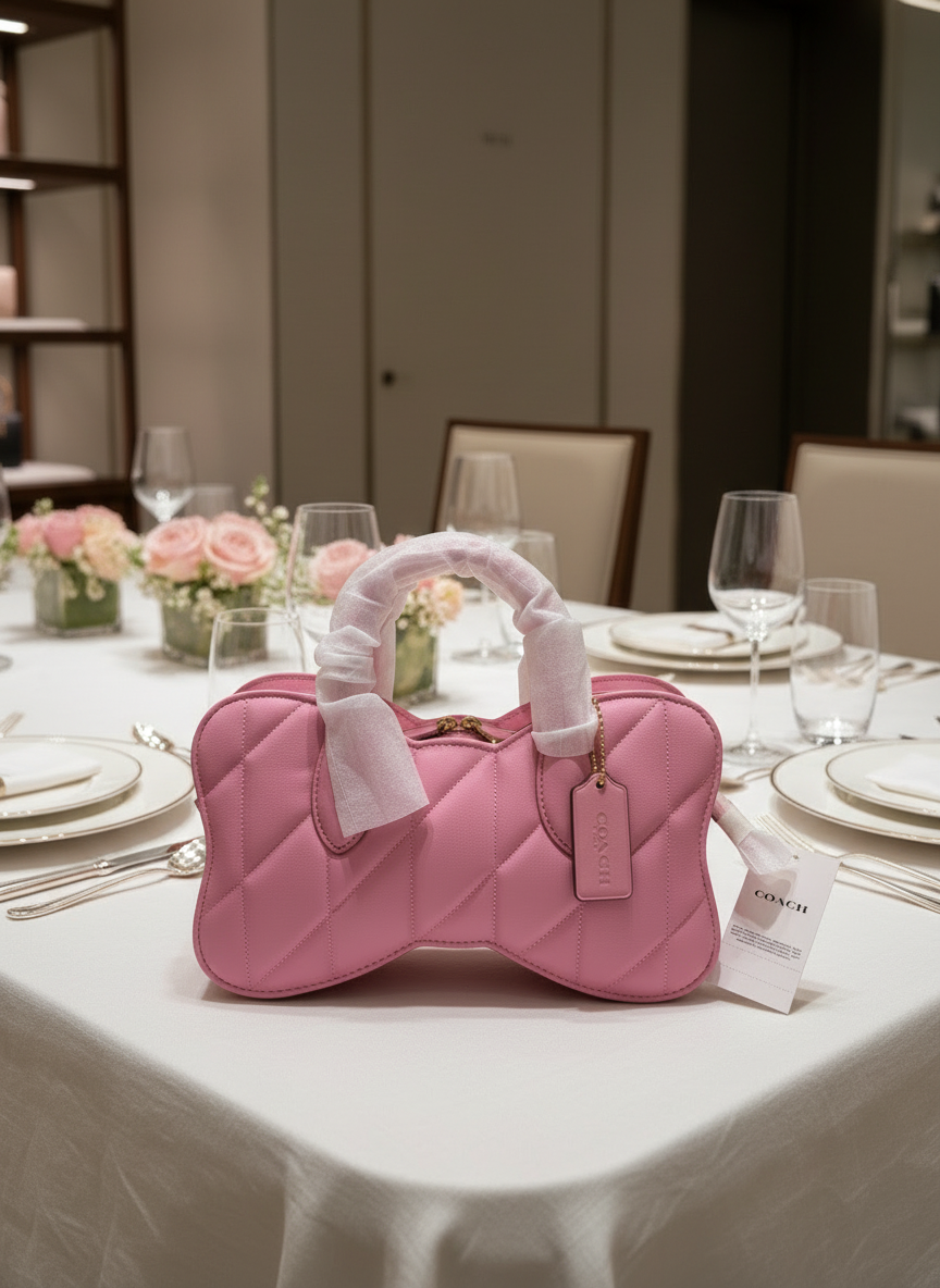 حقيبة كتف من قماش كوتش مزينة بتطريز