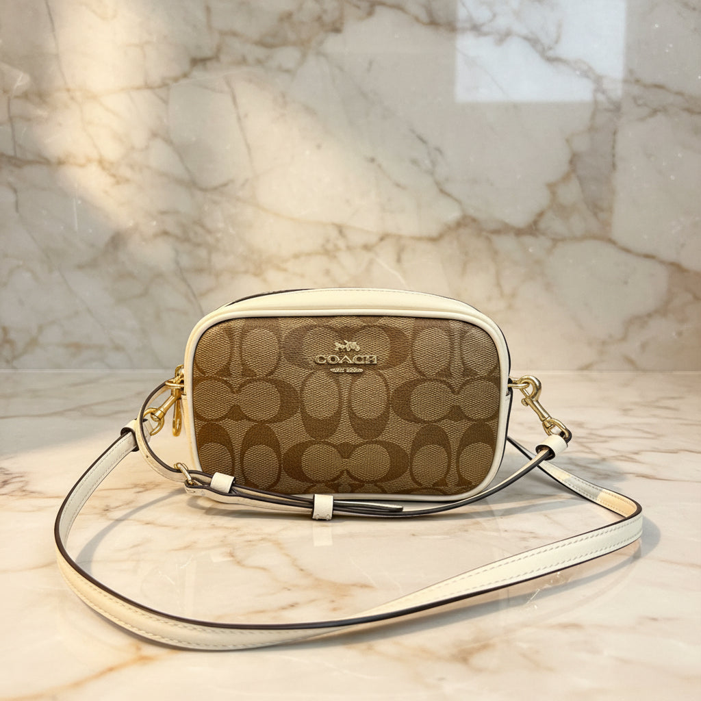 COACH 3 in 1 CONVERTIBLE CROSSBODY/BELTBAG/BODY BAG ( 1 CROSSBODY STRAP ONLY ) IN SIGNATURE KHAKI/IVORY