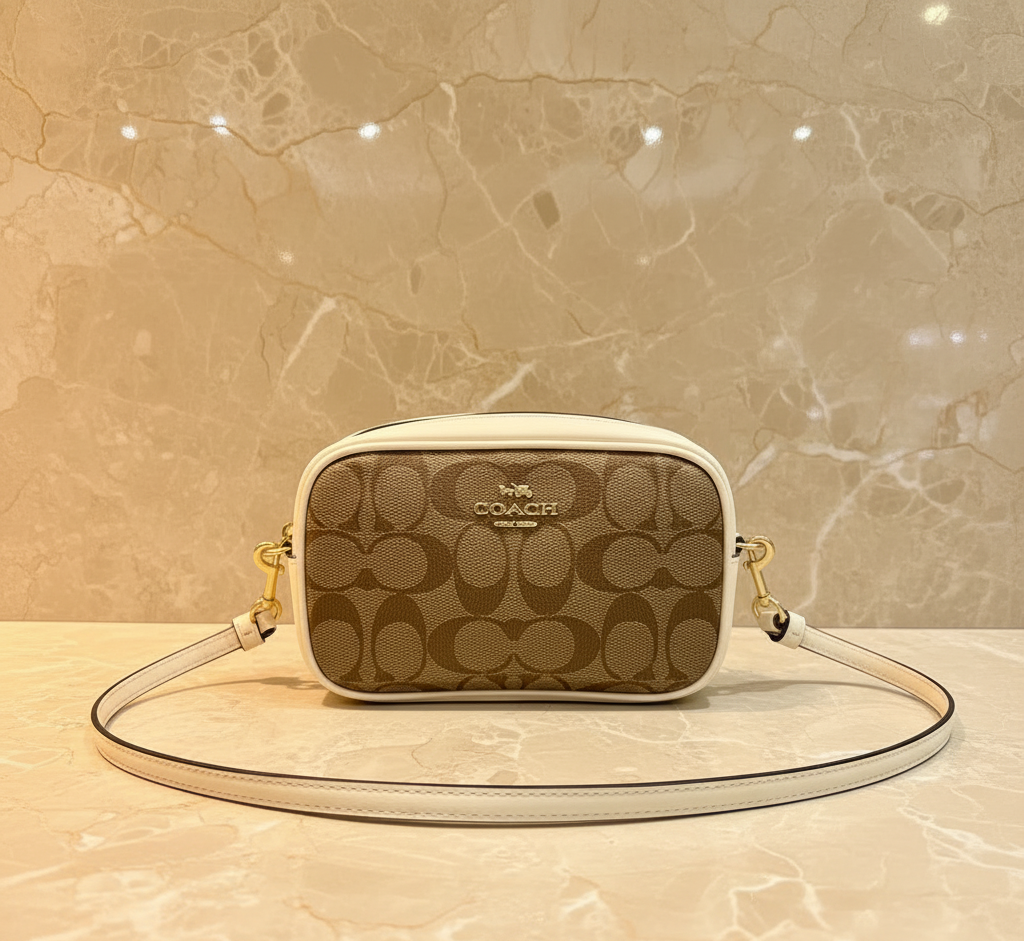 COACH 3 in 1 CONVERTIBLE CROSSBODY/BELTBAG/BODY BAG ( 1 CROSSBODY STRAP ONLY ) IN SIGNATURE KHAKI/IVORY