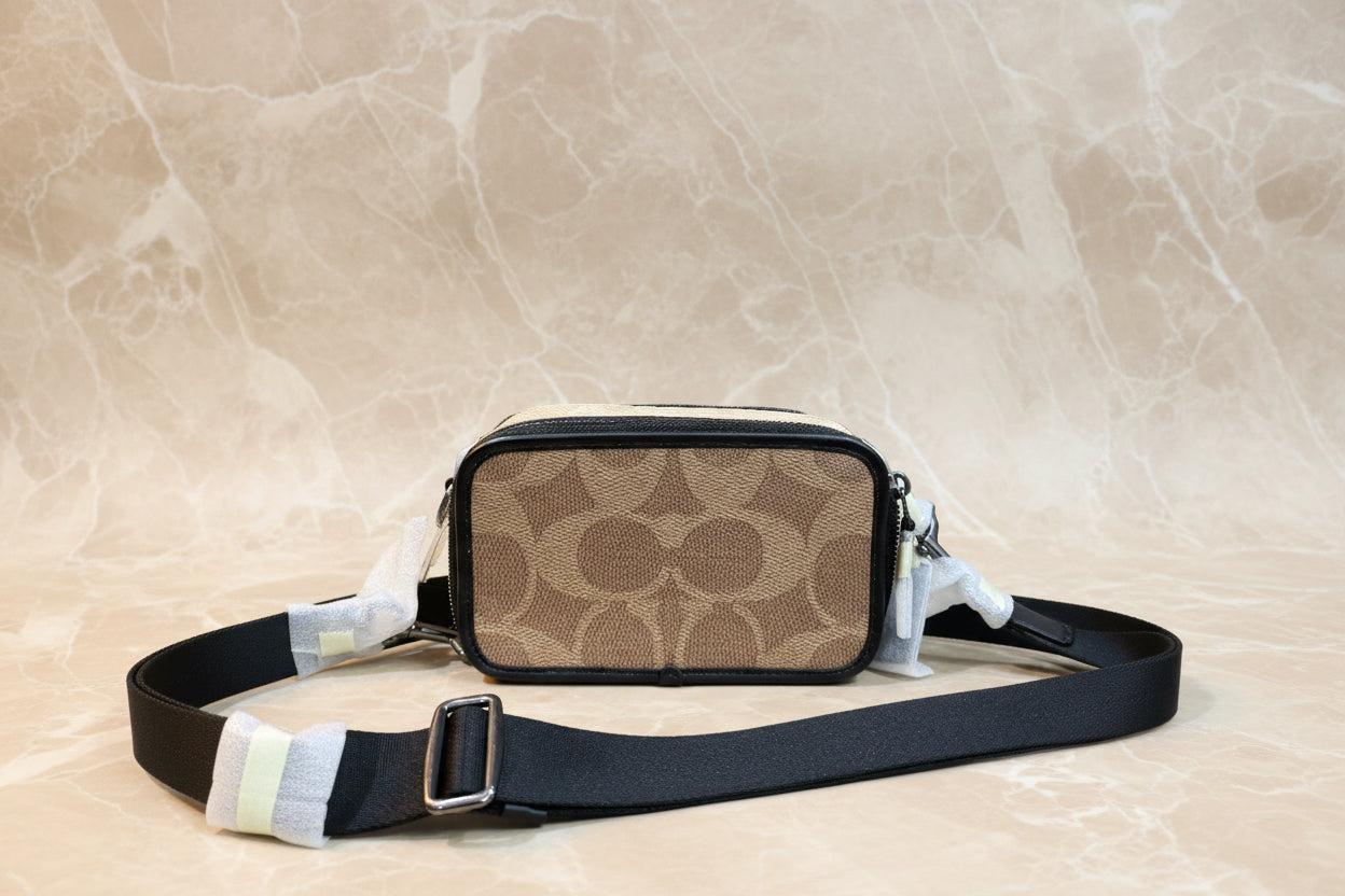 COACH WYATT CAMERA BAG - MULTI COLOR BLOCKED SAND/TAN