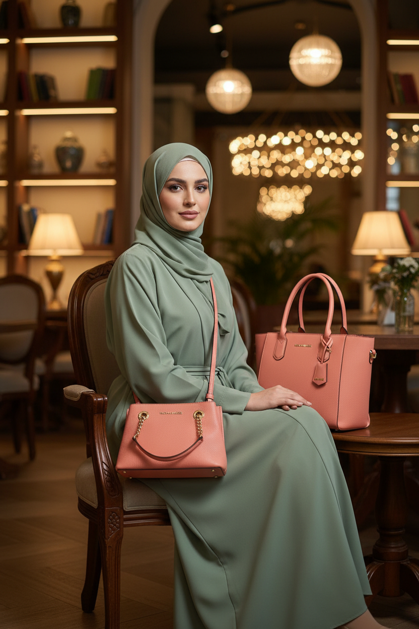 MICHAEL KORS SMALL TEAGEN LEATHER SATCHEL - PEACH