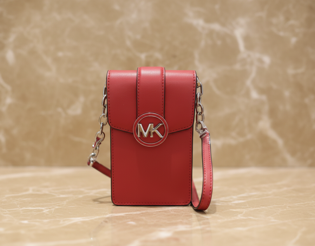 MICHAEL KORS CARMEN SMARTPHONE CROSSBODY - RED