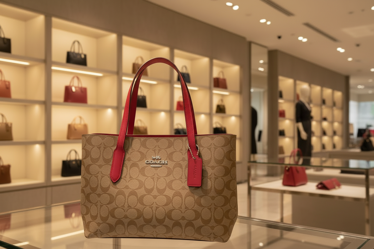 COACH AVENUE CARRYALL IN SIGNATURE BROWN/PINK