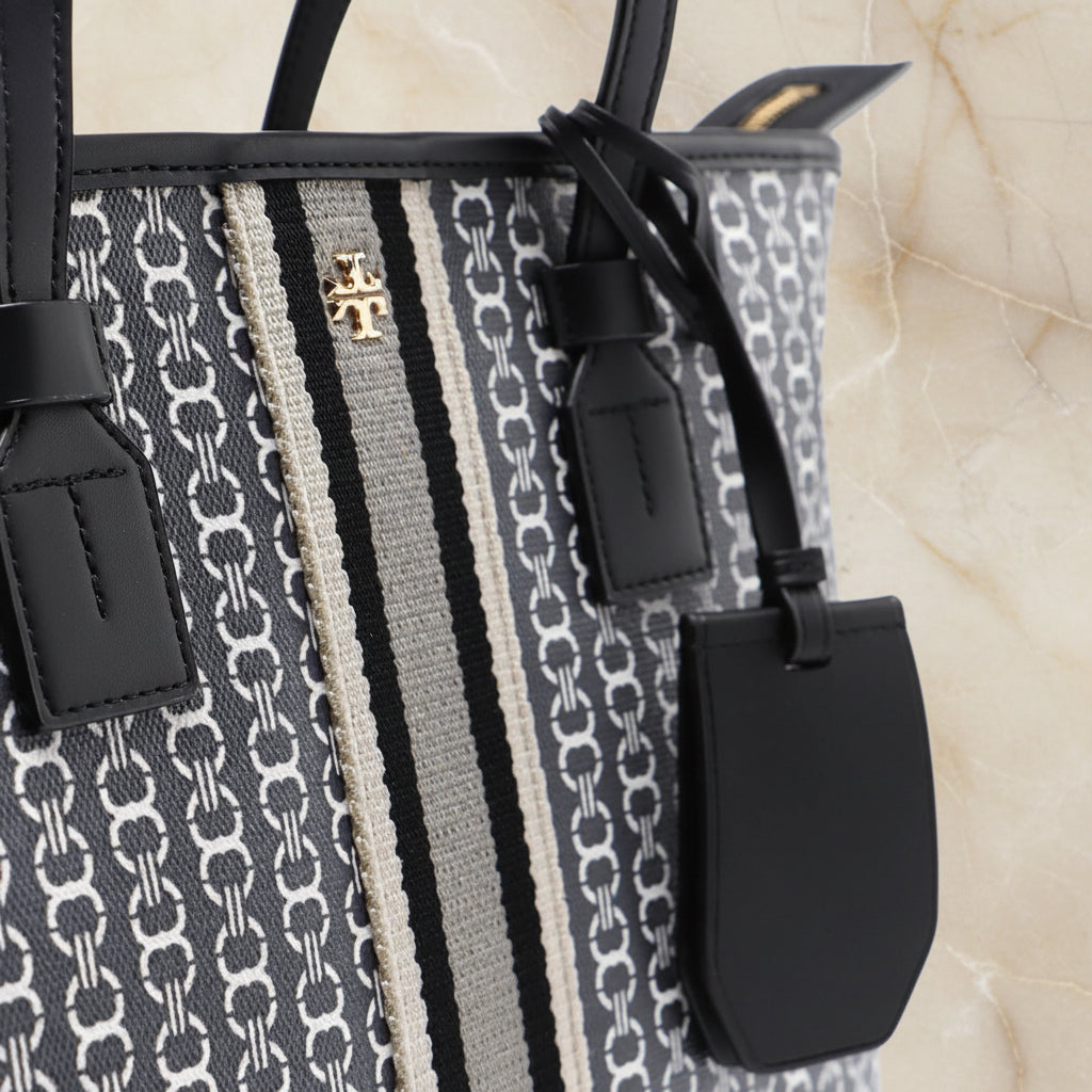 TORY BURCH GEMINI LINK ZIP TOP TOTE SMALL CANVAS