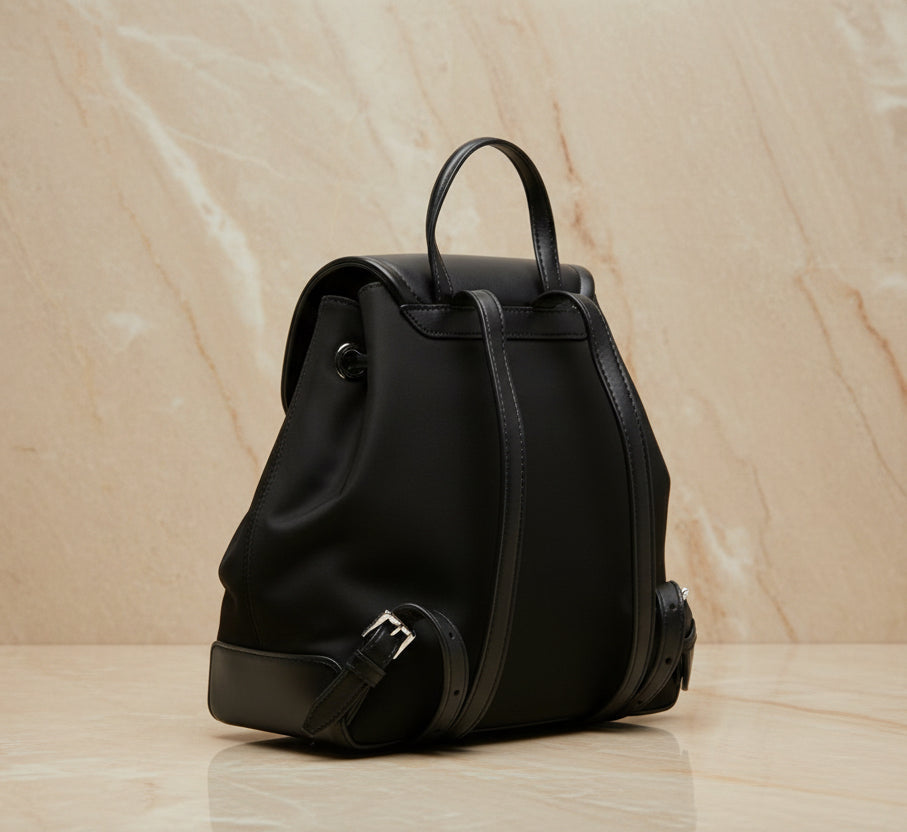 MICHAEL KORS CARA SMALL BACKPACK NYLON - BLACK
