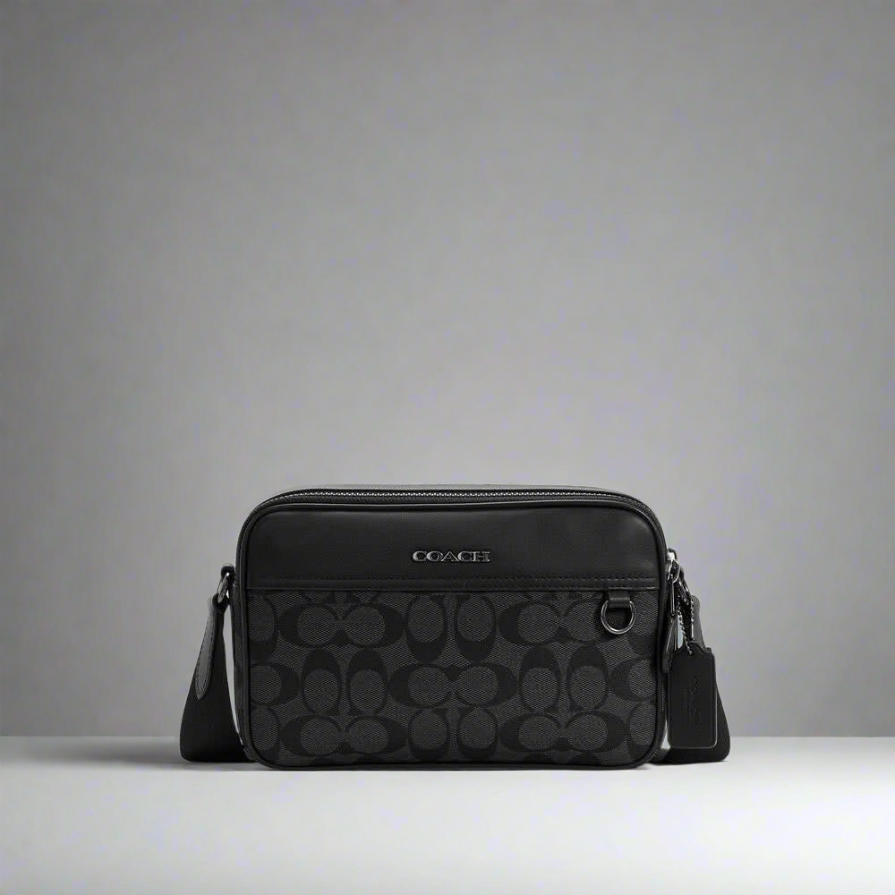COACH GRAHAM CROSSBODY - SIGNATURE COATED CANVAS/CHARCOAL BLACK
