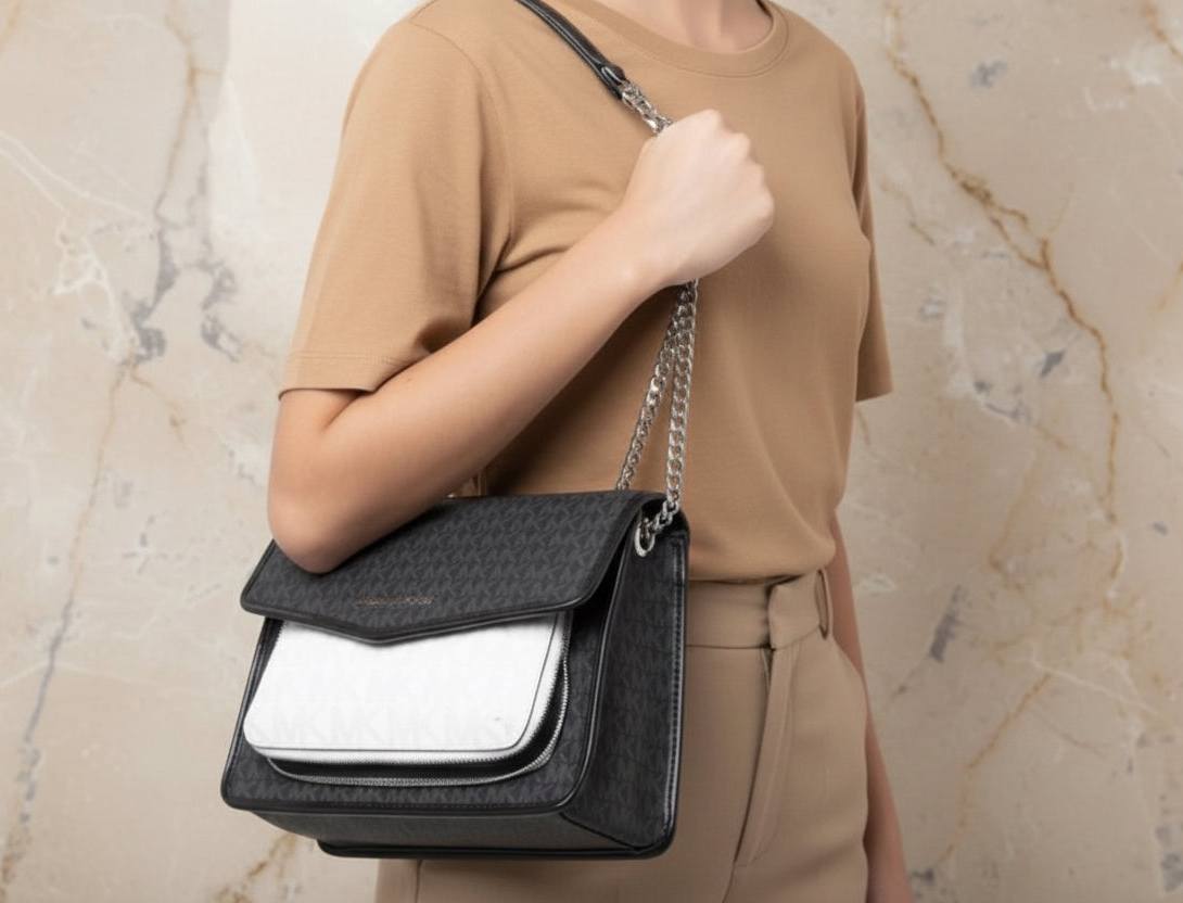 MICHAEL KORS REGINA MEDIUM FLAP CONVERTIBLE CHAIN SHOULDER BAG/CROSSBODY