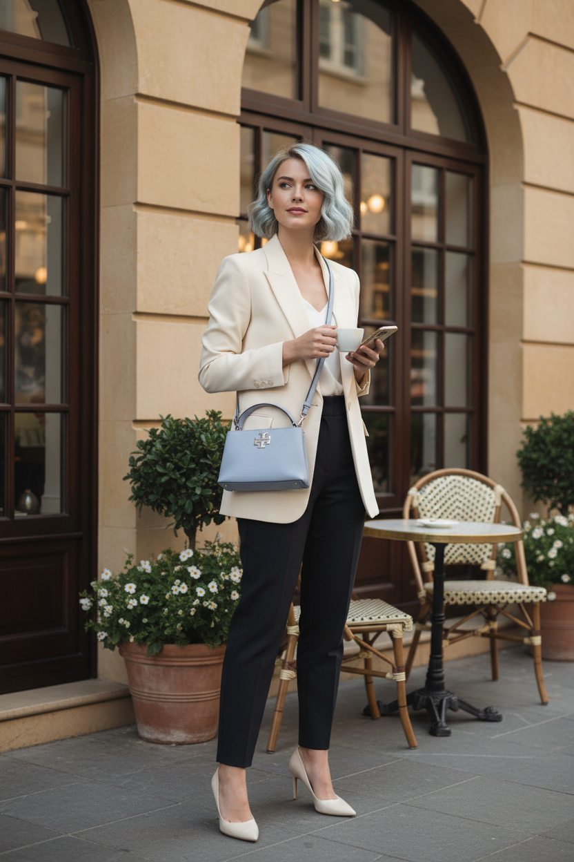 TORY BURCH MICRO BRITTEN SATCHEL - SKY BLUE