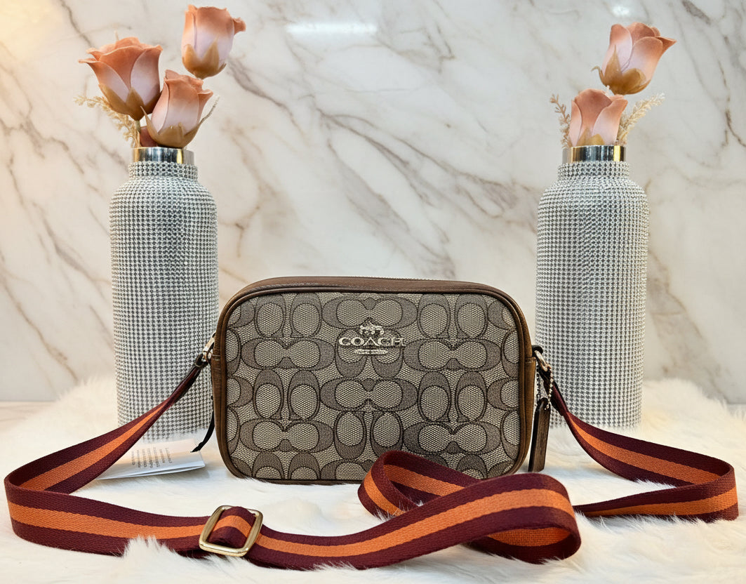 COACH JAMIE CAMERA BAG IN JACQUARD SIGNATURE - THICK STRAP