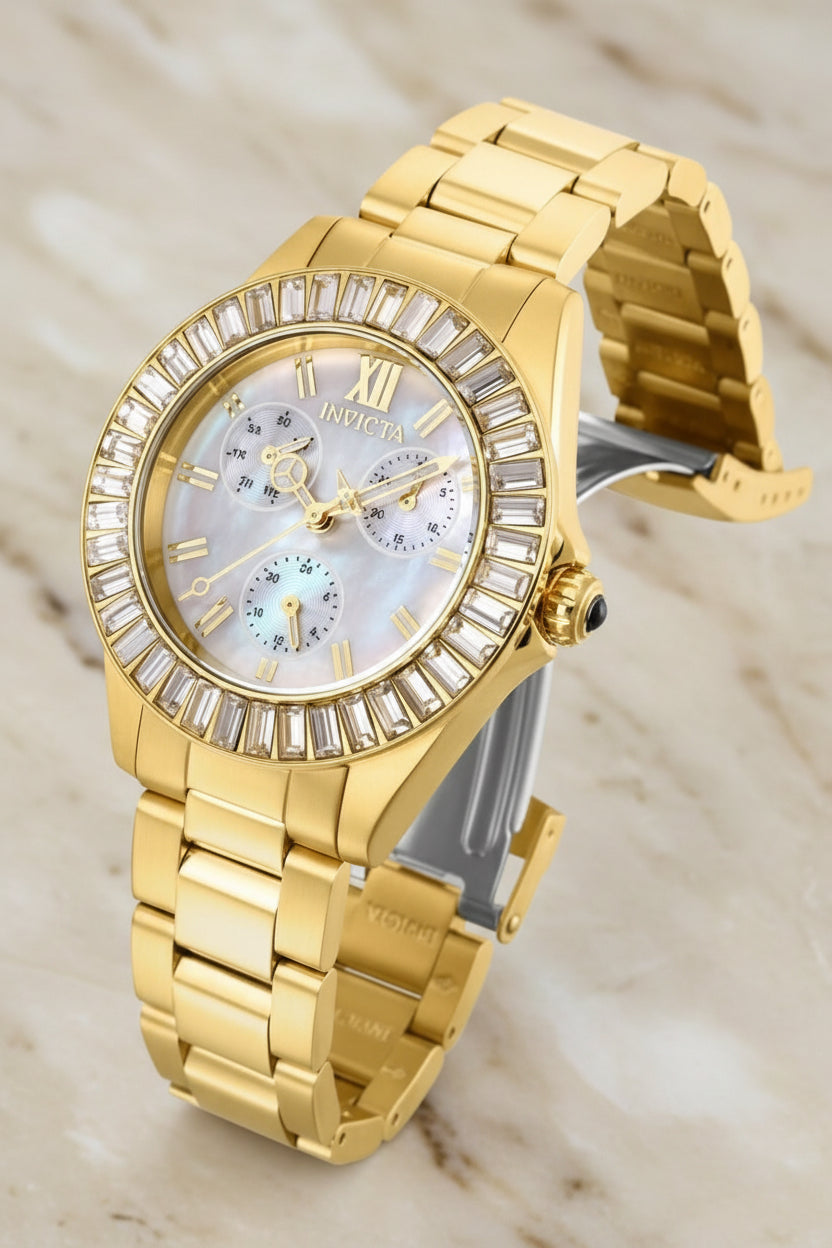 ساعة إنفيكتا أنجل النسائية - لون ذهبي