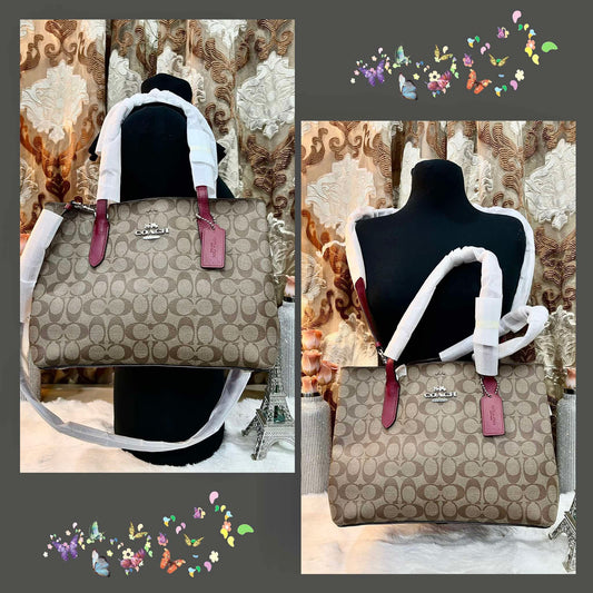 COACH AVENUE CARRYALL IN SIGNATURE BROWN/PINK