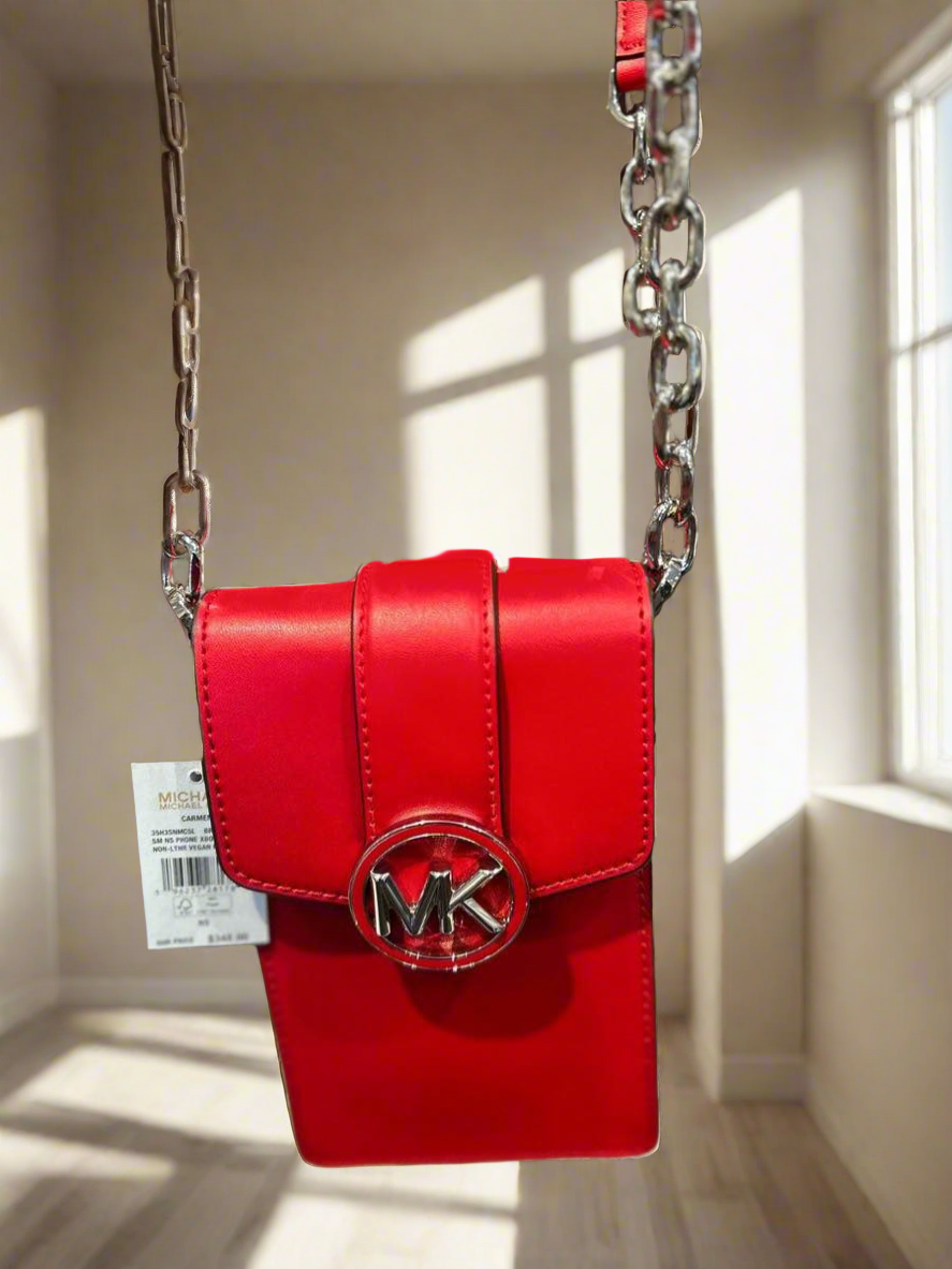 MICHAEL KORS CARMEN SMARTPHONE CROSSBODY - RED