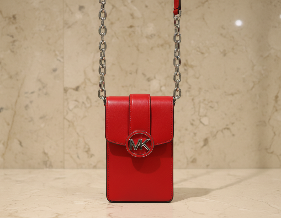 MICHAEL KORS CARMEN SMARTPHONE CROSSBODY - RED