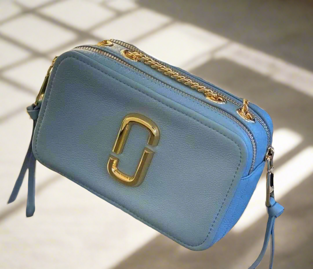 MARC JACOBS GLAM SHOT 21 PEBBLE CALF LEATHER - BLUE